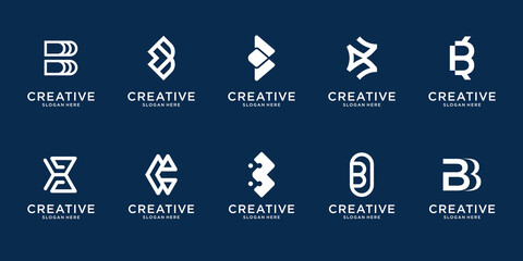 Set of creative lettermark monogram letter B logo template. Premium Vector © ulhaq_std