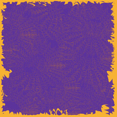 Zigzag pattern, purple frame, Contemporary art. Abstract shapes, doodle objects. Avant-garde, Geometric, modern trendy vector illustrations