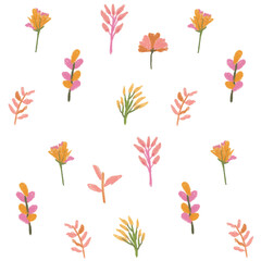 Floral Botanical Seamless Pattern 2 in Autumn color
