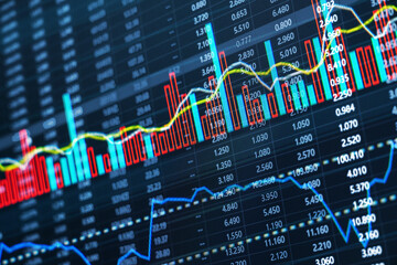 Stock securities trading data background
