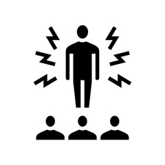 angry worker glyph icon vector. angry worker sign. isolated contour symbol black illustration