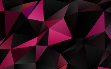 Dark Pink vector triangle mosaic cover.