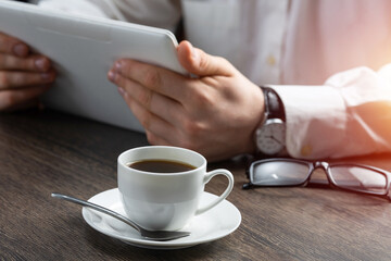 Business man working with tablet computer