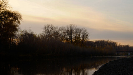 sunset over the river