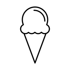 Sweet ice cream cone sticker and line style icon design, dessert delicious sugar snack and tasty theme Vector illustration