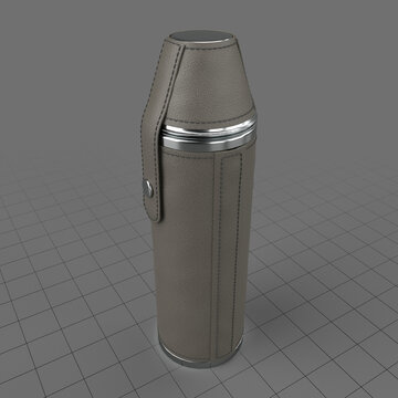 Leather covered vacuum flask