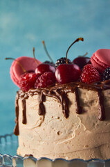 cherry and raspberry cake