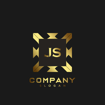 JS Premium monogram letter initials logo. minimalist symbol icon vector design. Luxury logotype Template.