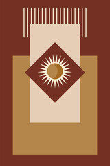 Abstract geometric shape background. Modern minimal boho style. Wall art printable contemporary aesthetic poster. Mid century minimalist print. Boho graphic natural colored wall art print.