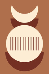 Abstract geometric shape background. Modern minimal boho style. Wall art printable contemporary aesthetic poster. Mid century minimalist print. Boho graphic natural colored wall art print.