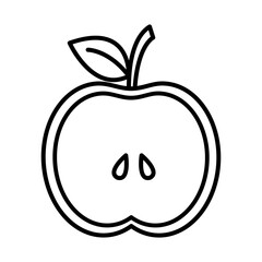 Apple fruit sticker and line style icon design, healthy organic food theme Vector illustration