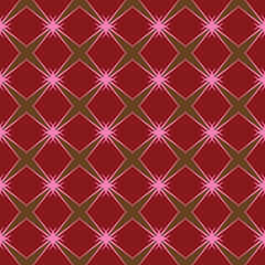 Vector seamless pattern texture background with geometric shapes, colored in red, pink, brown colors.