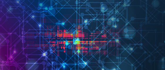 Abstract circuit board futuristic technology processing background