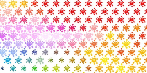 Light Multicolor vector background with covid-19 symbols.