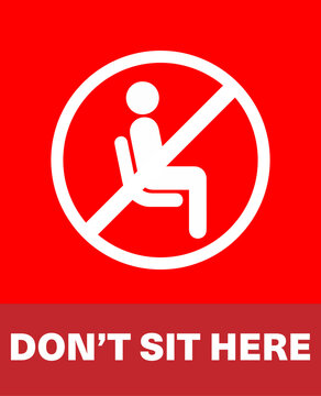 Please Dont Use This Seat or Please Don't Sit Here printable pictogram for public places.