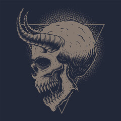 Skull Monster Horned vector illustration
