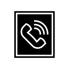 calling service sign glyph icon vector. calling service sign sign. isolated contour symbol black illustration