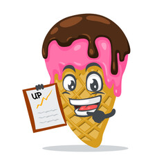 vector illustration of ice cream mascot or character