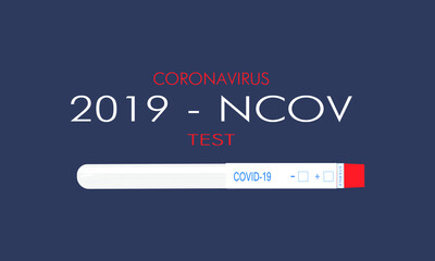 Coronavirus test. Study of a new virus covid-19. Positive and negative test results.