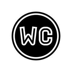 toilet sign glyph icon vector. toilet sign sign. isolated contour symbol black illustration