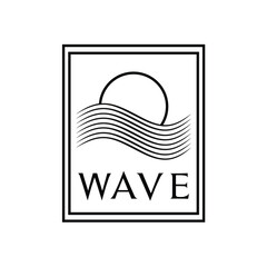 Illustration abstract wave and sunrise logo design vector