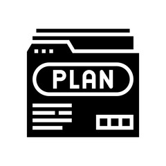 plan folder glyph icon vector. plan folder sign. isolated contour symbol black illustration