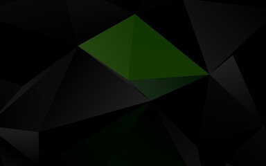 Light Green vector shining triangular pattern.