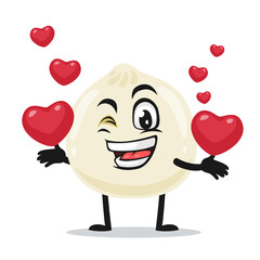 vector illustration of dimsum mascot or character