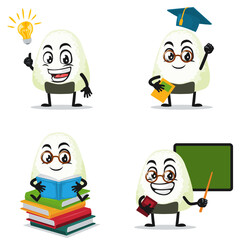 vector illustration of onigiri mascot or character
