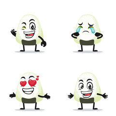 vector illustration of onigiri mascot or character