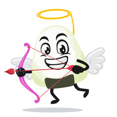 vector illustration of onigiri mascot or character