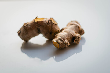 curcuma de raiz sobre base blanca cordoba argentina