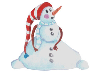 snowman sitting surprise