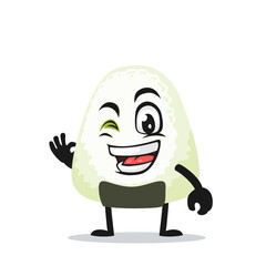 vector illustration of onigiri mascot or character