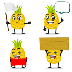 vector illustration of pineapple mascot or character