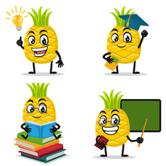 vector illustration of pineapple mascot or character