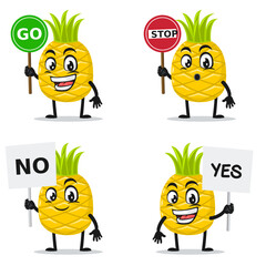 vector illustration of pineapple mascot or character