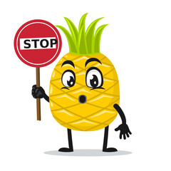 vector illustration of pineapple mascot or character