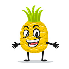 vector illustration of pineapple mascot or character