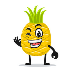 vector illustration of pineapple mascot or character