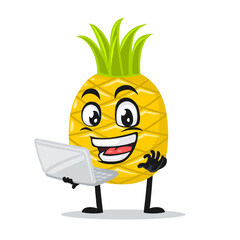 vector illustration of pineapple mascot or character