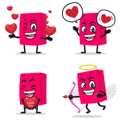 vector illustration of shopping bag character or mascot