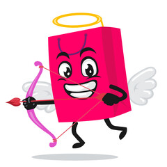 vector illustration of shopping bag character or mascot