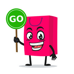 vector illustration of shopping bag character or mascot