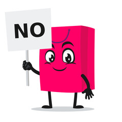 vector illustration of shopping bag character or mascot