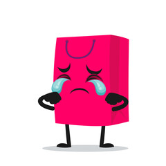 vector illustration of shopping bag character or mascot