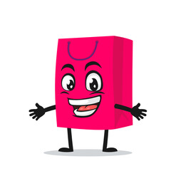 vector illustration of shopping bag character or mascot