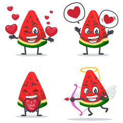 vector illustration of watermelon character or mascot