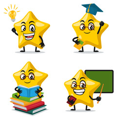Vector illustration of star mascot or character
