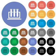 Chemistry round flat multi colored icons